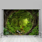 Lofaris Green Forest Path Wonderland Sunny Spring Backdrop